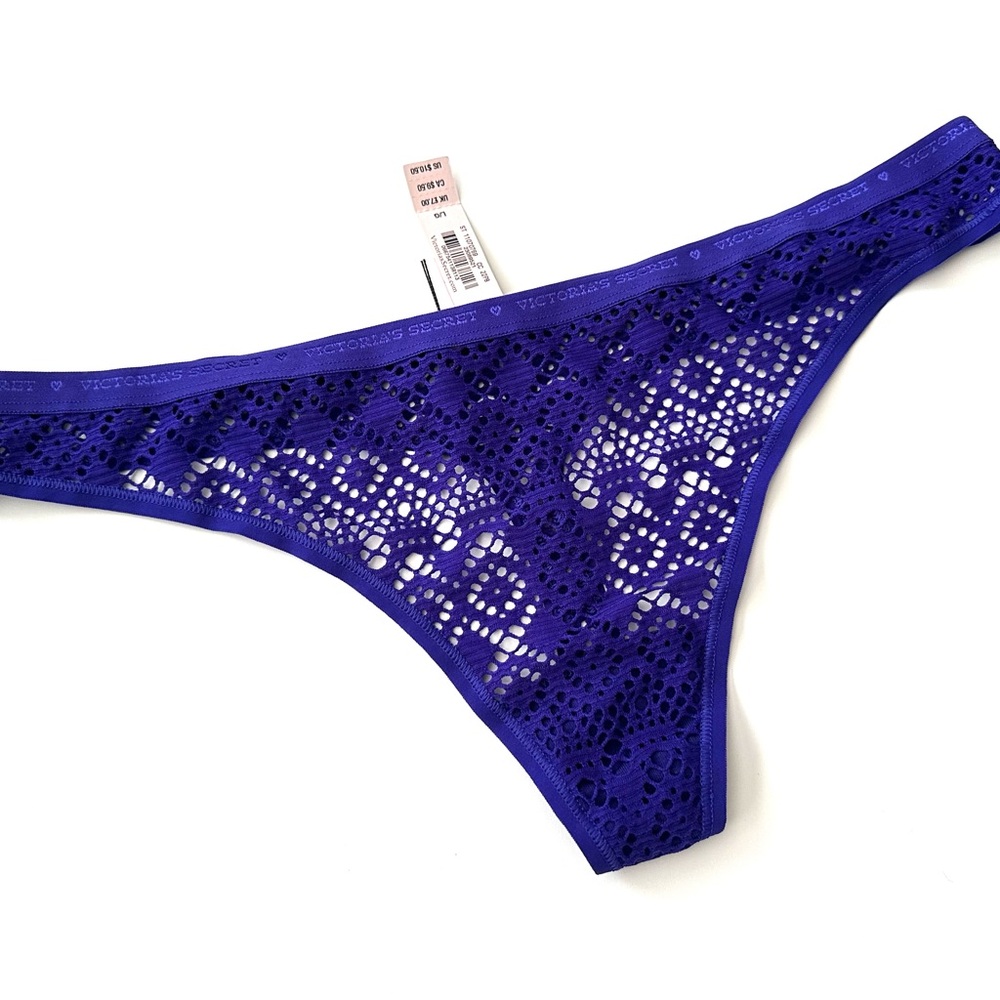 PINK Victoria's Secret Pink SET OF 4 Different & Discontinued Thong NWT L - Picture 4 of 10